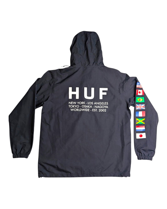 HUF worldwide pullover windrunner (M)