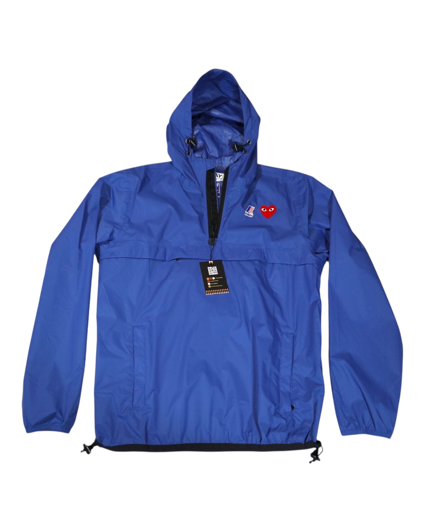 Commes Des Garçons PLAY x K-Way Half Zip Jacket - Blue (XL)