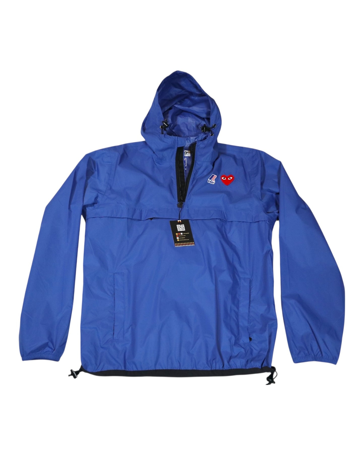 Commes Des Garçons PLAY x K-Way Half Zip Jacket - Blue (XL)