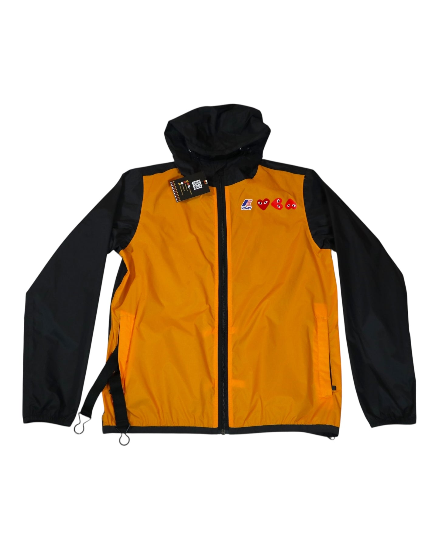 Commes Des Garçons PLAY x K-Way Full Zip - Orange/black (S)
