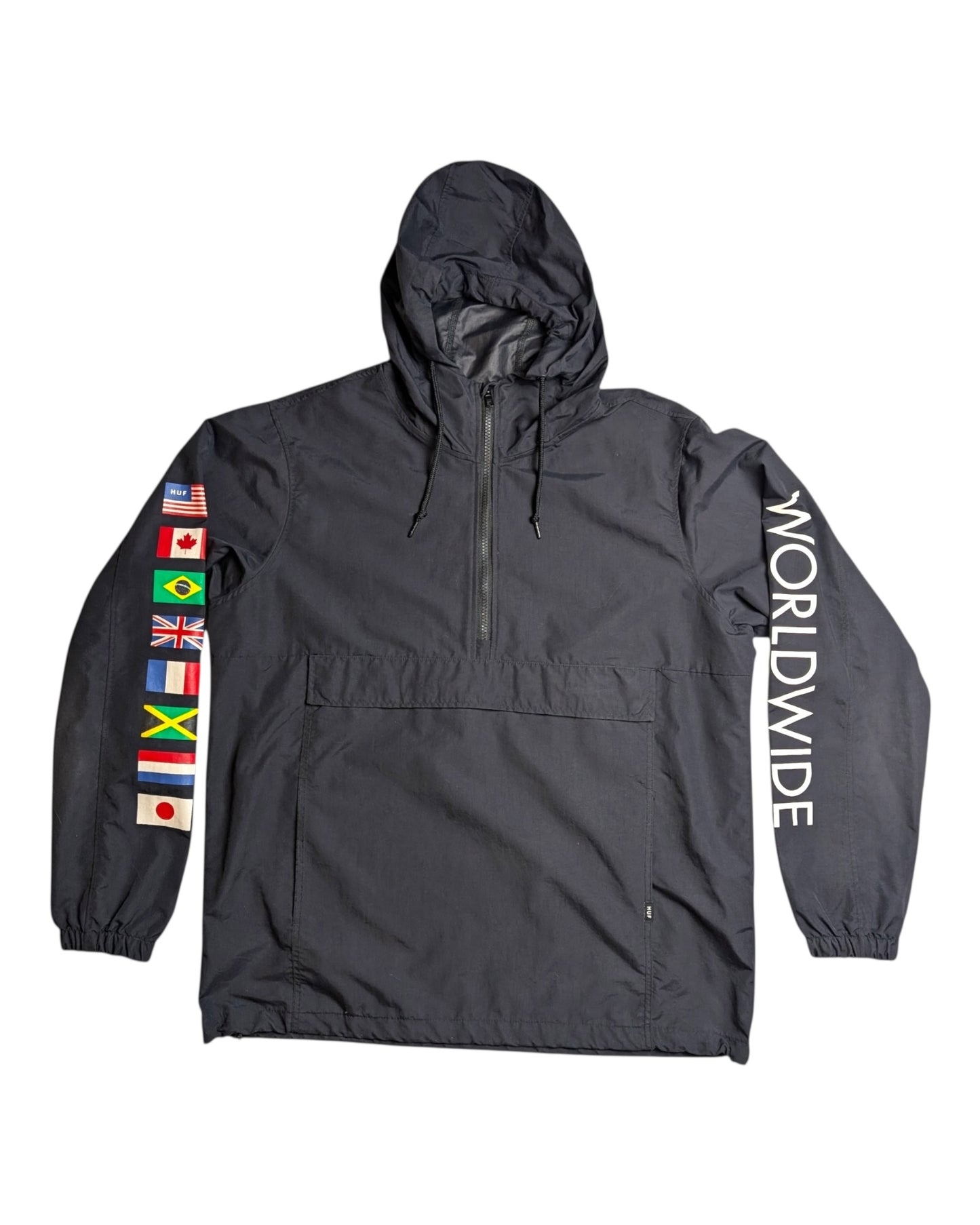 HUF worldwide pullover windrunner (M)