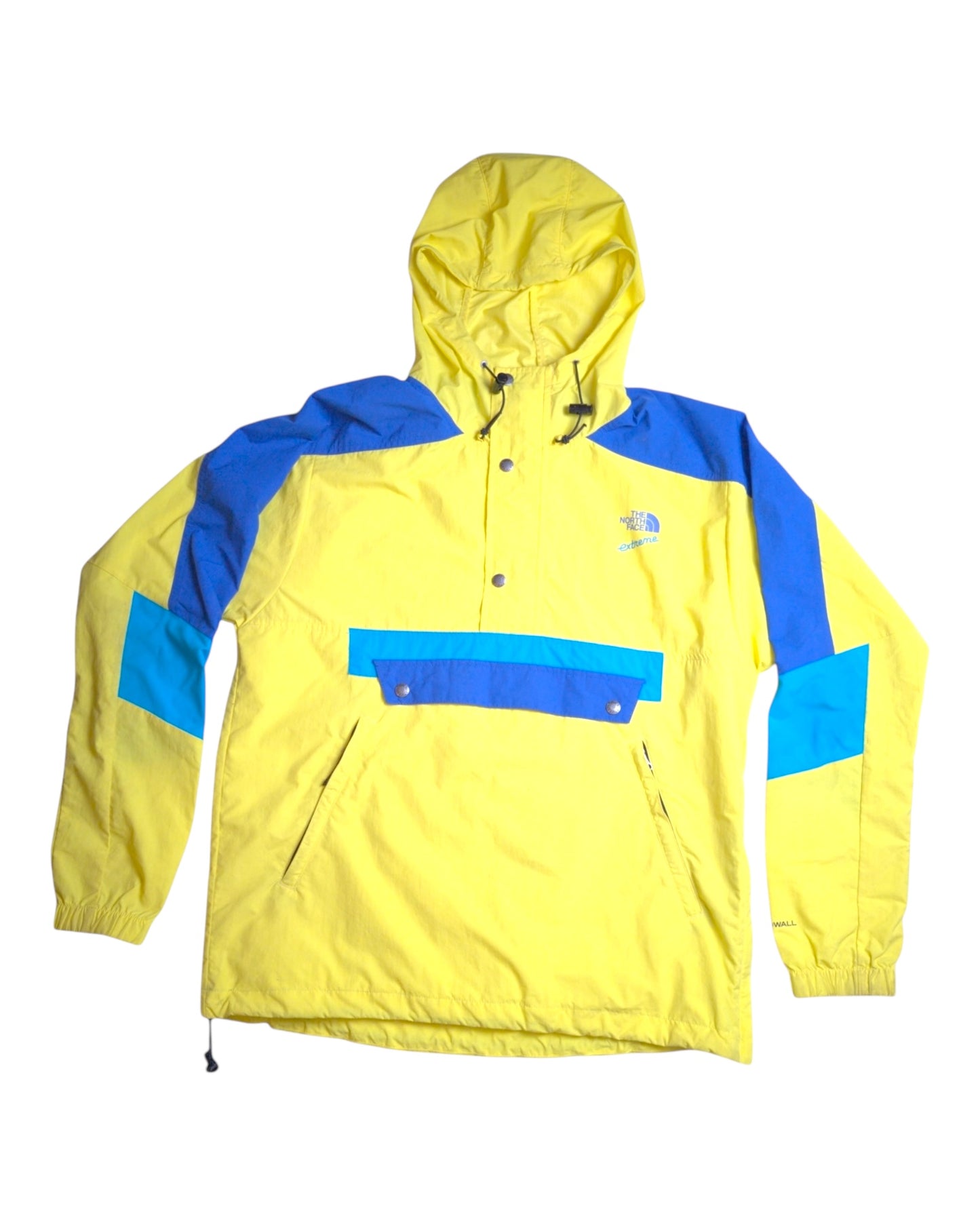 The North Face Extreme lightweight Windbreaker shell Yellow/Blue (S/XL)