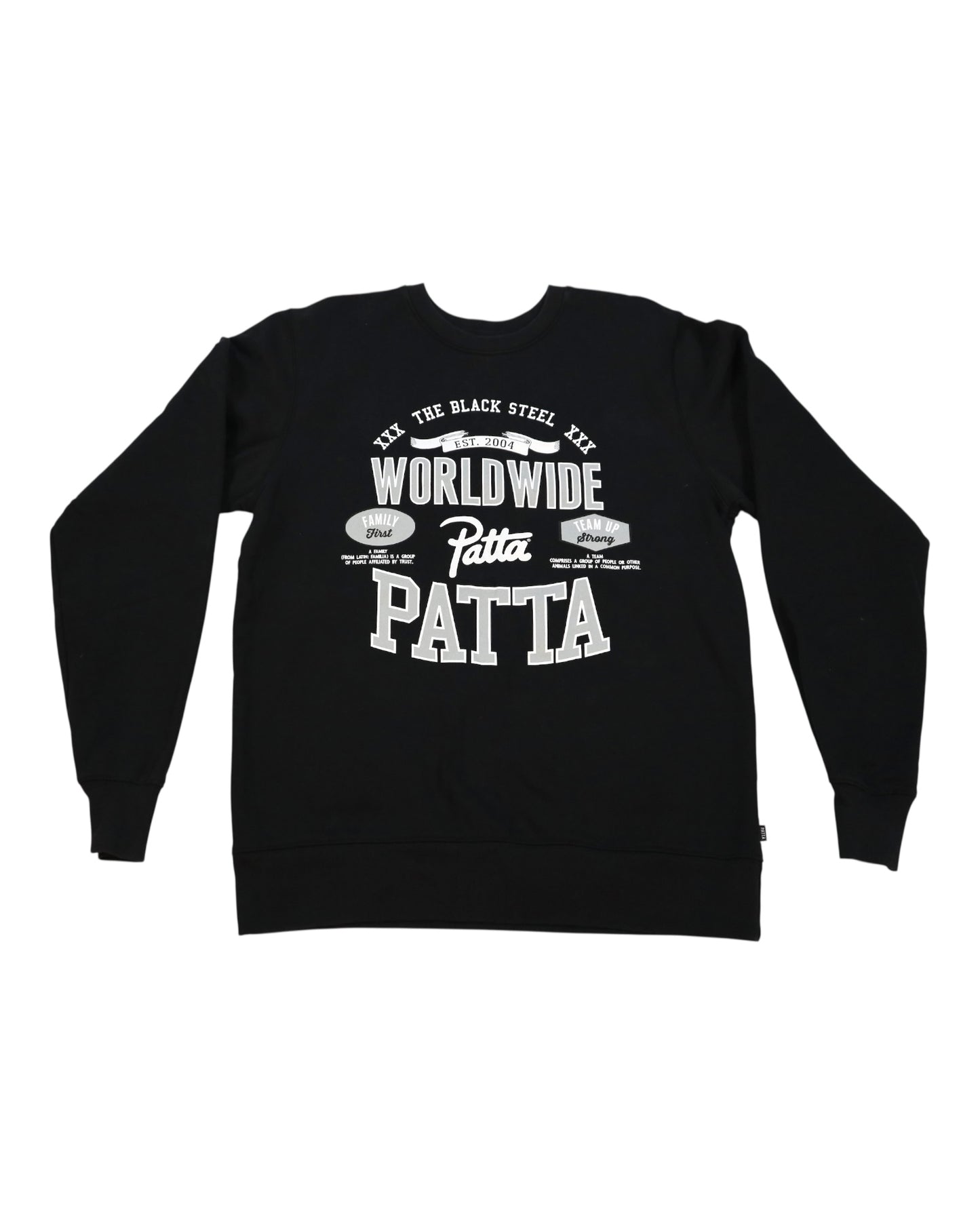 Patta Worldwide "The black steel" Crewe neck sweatshirt (L)
