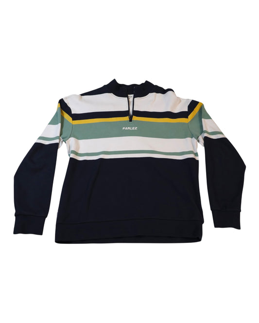 Parlez - Striped zip-neck sweatshirt (M)